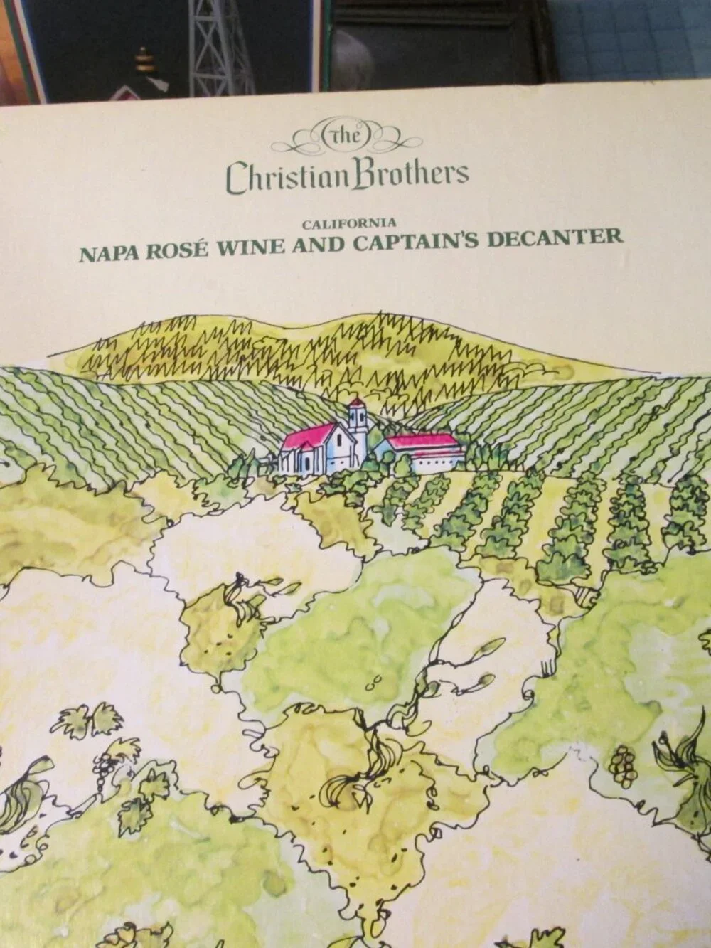 Vtg Christen Brothers California Napa Valley in original Graphic Napa Valley box